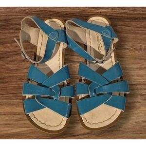 Salt Water Sandals Girls Turquoise Blue Youth Buckle Hoy Strappy Big Kids Sz 3